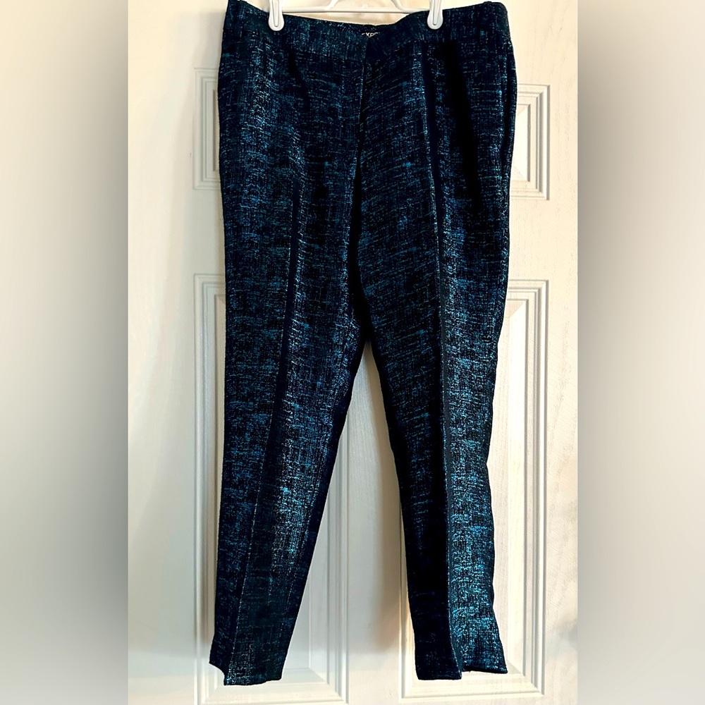 Express Editor blue/black metallic pants